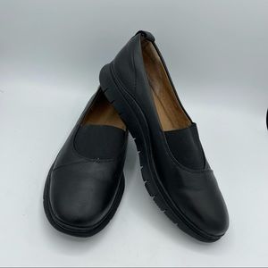 Vionic Size 8 M LINDEN Black Leather Slip On Loafers Women's Shoes